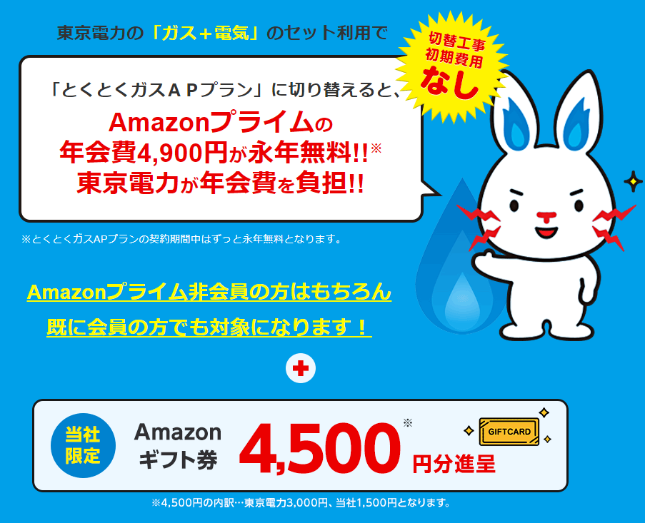 Amazon プライムの年会費4,900円が永年無料!更にAmazonギフト券4,500円分がプレゼント!
