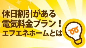 休日割引がある電気料金プラン!エフエネホームとは