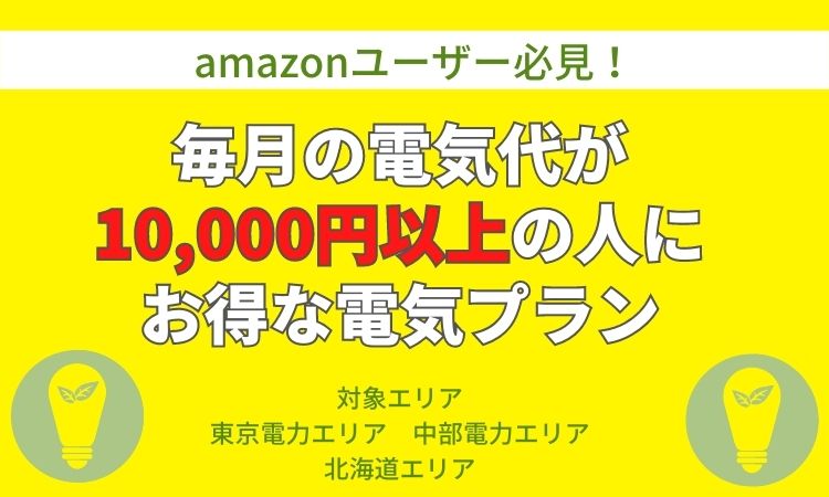 電気代が10000円以上の人におすすめプラン｜東京・中部・北海道エリア対象