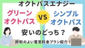 オクトパスエナジー|グリーンオクトパスとシンプルオクトパスどっちが安い？高い？評判・口コミを徹底検証！